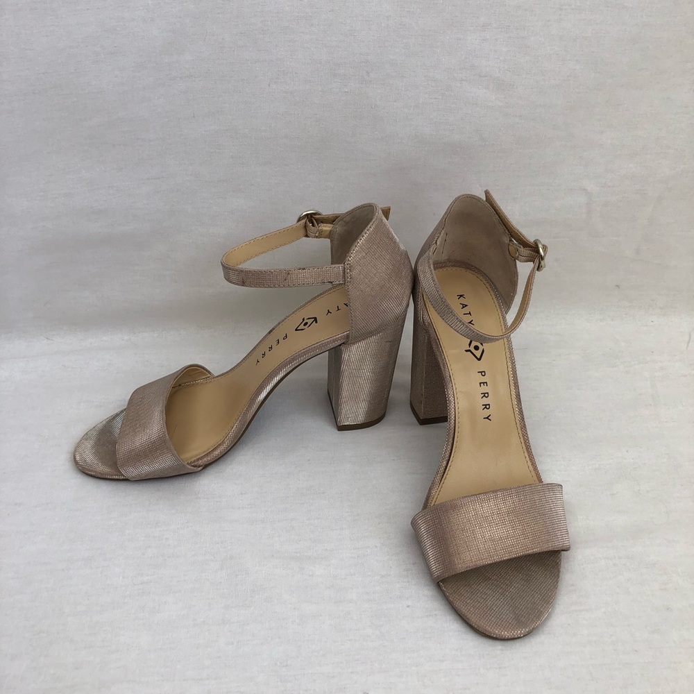 Katy Perry Champagne Pink Sandal Block Heels